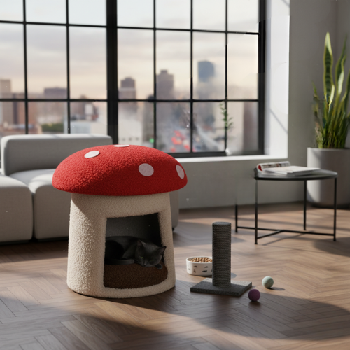 Lit pour Chat Champignon