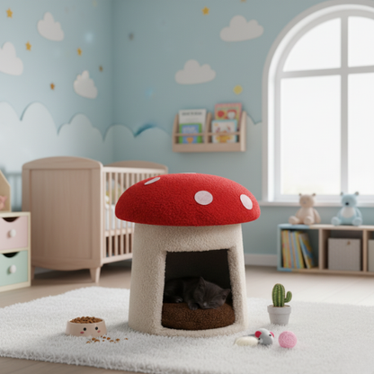 Lit pour Chat Champignon