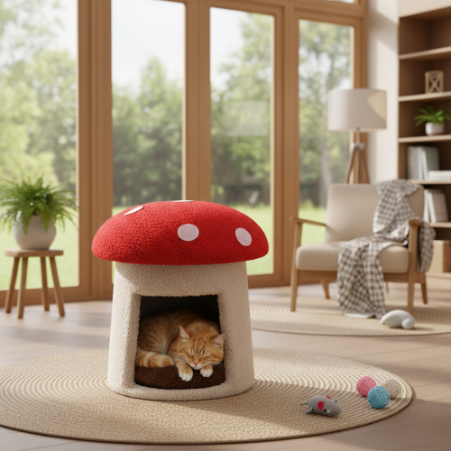 Lit pour Chat Champignon