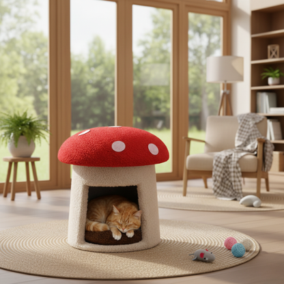 Lit pour Chat Champignon